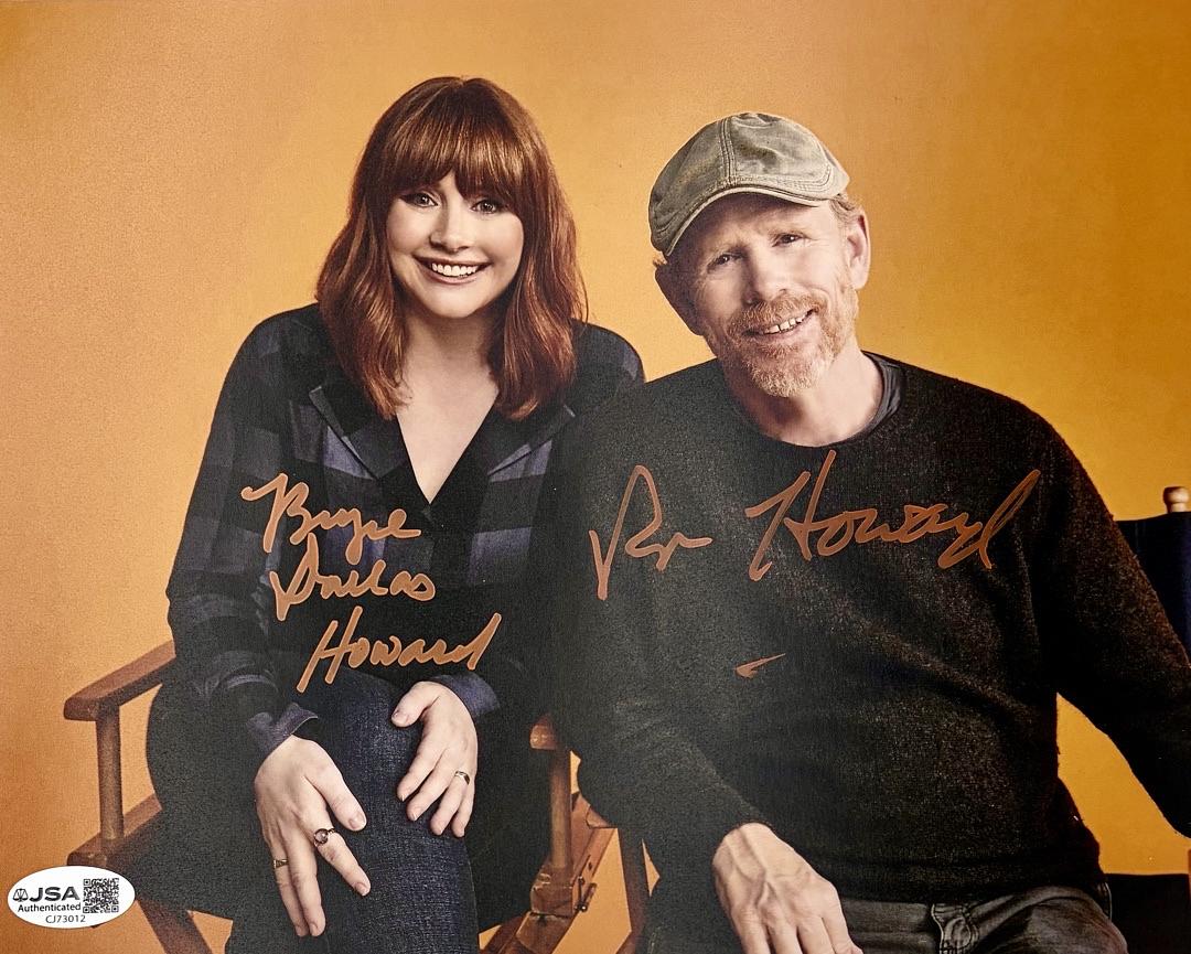 Ron Howard & Bryce Dallas Howard signed 8x10 JSA COA *RARE*